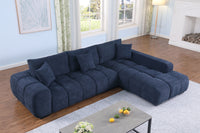 Canam Oversized Chenille L-Shaped Sectional Sofa with Deep Chaise – Plush Upholstery & Extra-Wide Seating for Modern Living Rooms