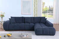 Canam Oversized Chenille L-Shaped Sectional Sofa with Deep Chaise – Plush Upholstery & Extra-Wide Seating for Modern Living Rooms
