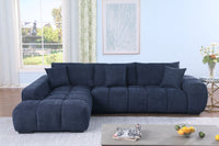 Canam Oversized Chenille L-Shaped Sectional Sofa with Deep Chaise – Plush Upholstery & Extra-Wide Seating for Modern Living Rooms