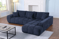 Canam Oversized Chenille L-Shaped Sectional Sofa with Deep Chaise – Plush Upholstery & Extra-Wide Seating for Modern Living Rooms