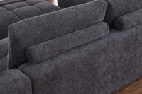 Kingsley Wide 4-Piece Modular U-Shaped Sectional Sofa with Double Chaises – Chenille Upholstery, Tufted Cushions & Oversized Ottoman for Family Comfort