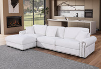 Oliver Modular Sectional Sofa with Nailhead Trim, Reversible Ottoman & Armless Chair – High-Density Foam Cushions & Pocket Spring Support
