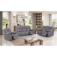 Bhevin Manual Recliner Sofa with Cup Holders – Modern Upholstered Seating with Plush Comfort & Durable Frame for Living Rooms