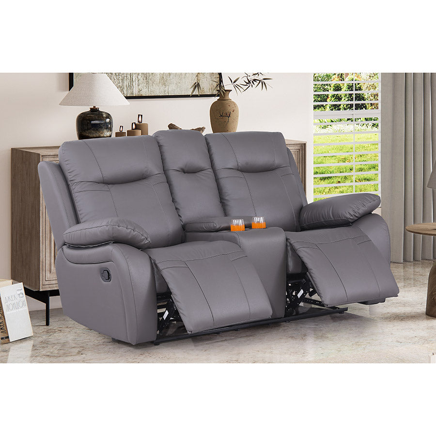 Bhevin Manual Recliner Sofa with Cup Holders – Modern Upholstered Seating with Plush Comfort & Durable Frame for Living Rooms