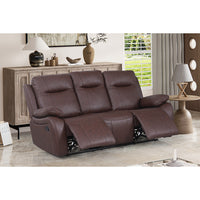 Bhevin Manual Recliner Sofa with Cup Holders – Modern Upholstered Seating with Plush Comfort & Durable Frame for Living Rooms