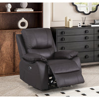 Brita Electric Reclining Sofa Set – Faux Leather with Storage Chaise, USB Charging, Cup Holders & Metal Legs