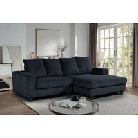 Ramona L Shaped Modern Upholstered Sofa – Textured Fabric Couch with Plush Cushions & Clean-Line Design for Elegant Living Spaces