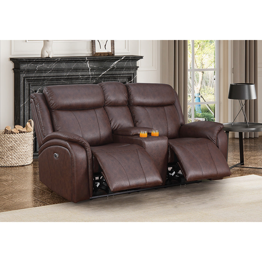 Achouhada Modern Electric Recliner Sofa Set – with Power Recline, Built-In Cup Holders & Plush Upholstery