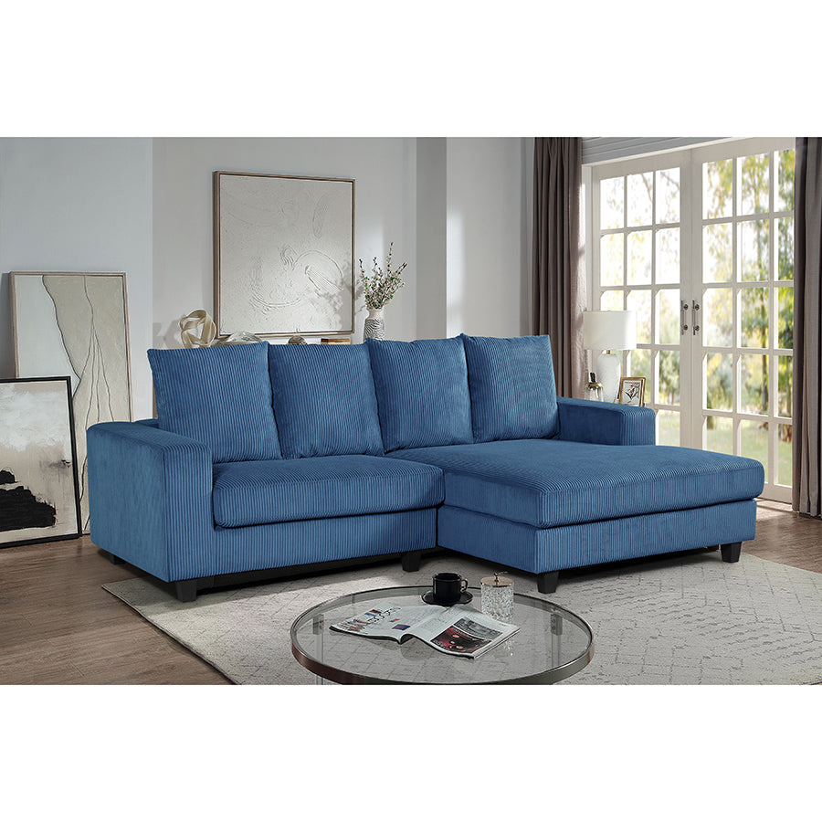 Ramona L Shaped Modern Upholstered Sofa – Textured Fabric Couch with Plush Cushions & Clean-Line Design for Elegant Living Spaces