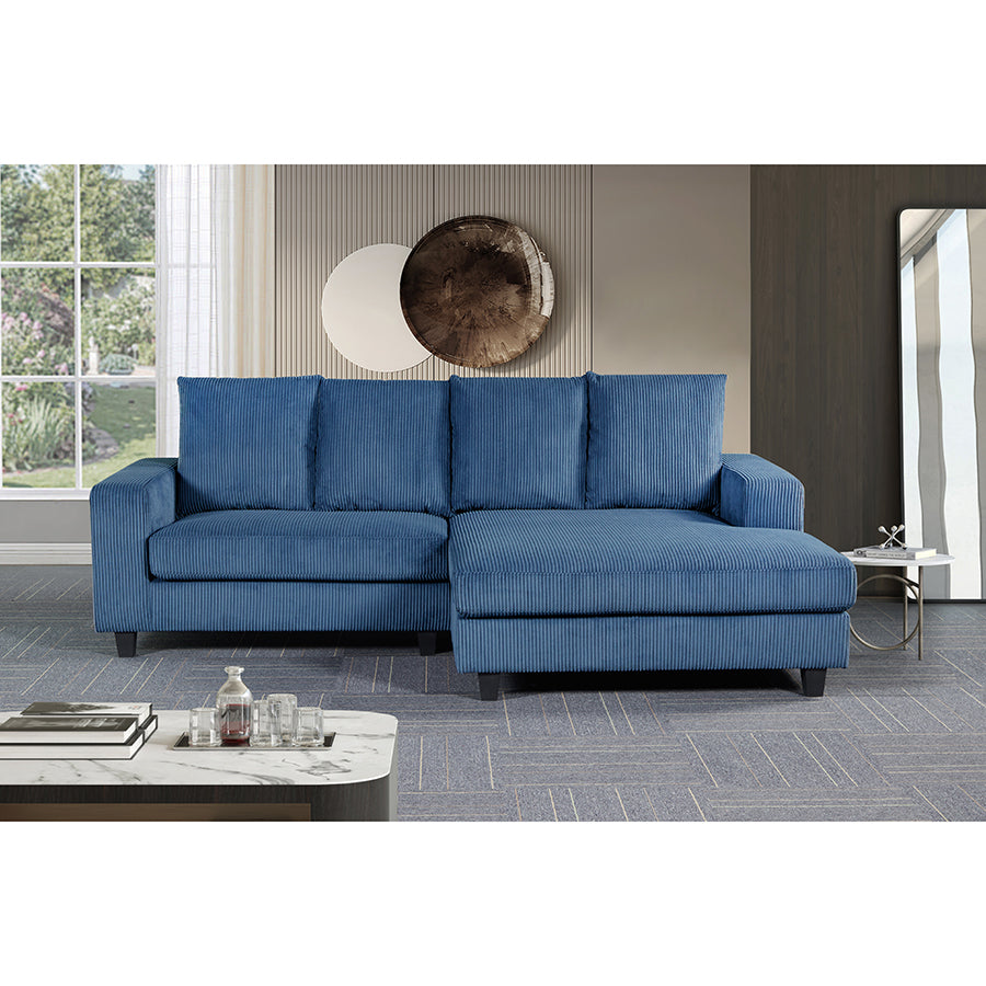 Ramona L Shaped Modern Upholstered Sofa – Textured Fabric Couch with Plush Cushions & Clean-Line Design for Elegant Living Spaces