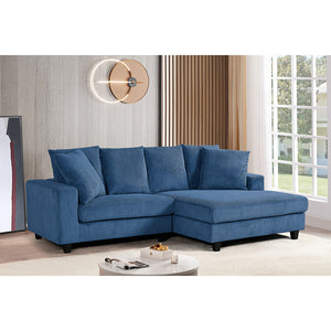 Ramona L Shaped Modern Upholstered Sofa – Textured Fabric Couch with Plush Cushions & Clean-Line Design for Elegant Living Spaces