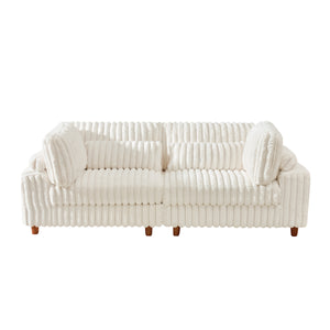 Sally Plush Corduroy Modular Sectional Sofa – Customizable L-Shaped Couch with Washable Cushions & Deep Seating Comfort