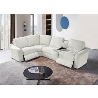 Devine Power Reclining Sectional Sofa with Wireless Charger, USB Ports, Cup Holders & Storage – Modern Plush Upholstered Couch
