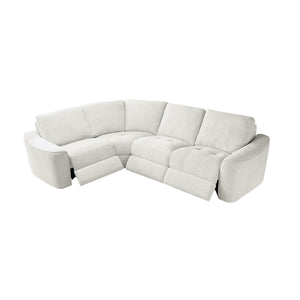 Devine Contemporary Power Recliner Sectional with Built-In Storage, Wireless Charger, USB Ports & Drink Holders – Soft Durable Fabric Couch