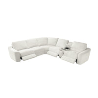 Devine Power Reclining Sectional Sofa – Built-In USB, Wireless Charging, Storage & Cup Holders, Plush Polyester Upholstery