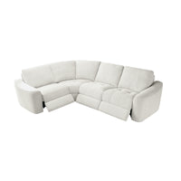 Devine Contemporary Power Recliner Sectional with Built-In Storage, Wireless Charger, USB Ports & Drink Holders – Soft Durable Fabric Couch