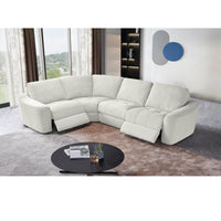 Devine Power Reclining Sectional Sofa with Storage Console, Cup Holders, USB Ports & Wireless Charging – Soft Polyester Upholstery