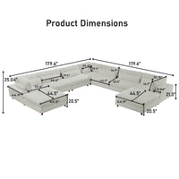 Sally Modern Modular Corduroy Sectional Sofa Set with 2 Ottomans – L‑Shape Convertible Couch, Deep Foam Cushions & Removable Covers