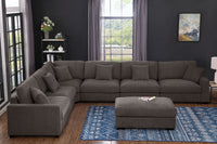 Avery Modern Modular Sectional Sofa Set with Ottoman – L-Shaped Convertible Couch with Solid Wood Legs & Removable Cushions