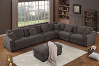 Avery Modern Modular Sectional Sofa Set with Ottoman – L-Shaped Convertible Couch with Solid Wood Legs & Removable Cushions