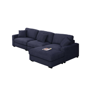 Avery Modular Sectional Sofa Set with Ottoman – L-Shaped Couch with Removable Cushions, Solid Wood Frame, and Soft Fabric Upholstery
