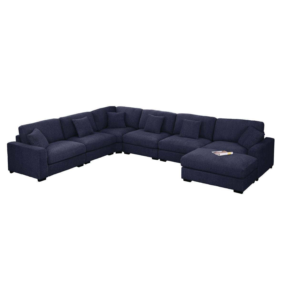 Avery Modern Modular Sectional Sofa Set with Ottoman – L-Shaped Convertible Couch with Solid Wood Legs & Removable Cushions