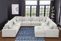 Avery Modular L‑Shape Sectional Sofa Set with Reversible Ottomans – Fabric Cushions, Solid Wood Legs, Removable Covers