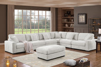Avery Modern Modular Sectional Sofa Set with Ottoman – L-Shaped Convertible Couch with Solid Wood Legs & Removable Cushions