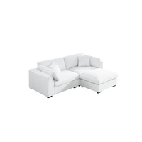Luis Compact Modular Sofa with Ottoman – Loveseat Design Featuring High-Density Foam, Throw Pillows & Machine-Washable Cushions