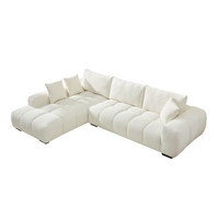 Canam Oversized Chenille L-Shaped Sectional Sofa with Deep Chaise – Plush Upholstery & Extra-Wide Seating for Modern Living Rooms