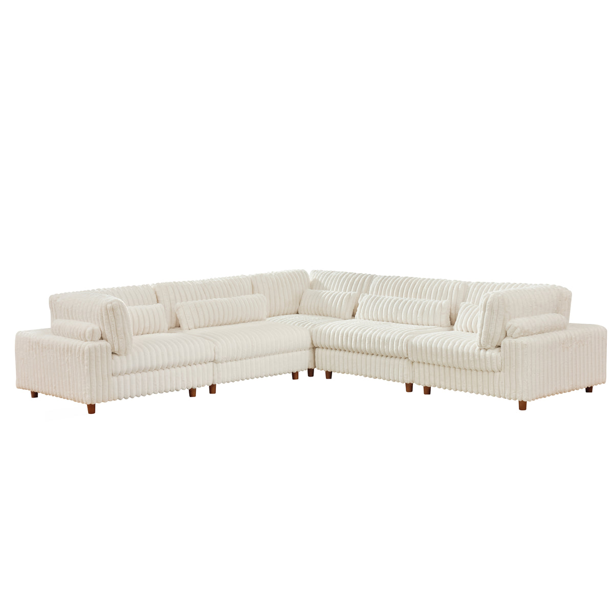 Sally Modern Corduroy Fabric Sectional – Plush Modular Design, Deep Cushions & Easy-Clean Covers