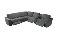 Devine Power Reclining Sectional Sofa – Built-In USB, Wireless Charging, Storage & Cup Holders, Plush Polyester Upholstery
