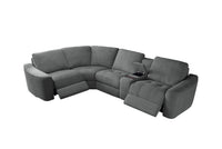 Devine Power Reclining Sectional Sofa with Wireless Charger, USB Ports, Cup Holders & Storage – Modern Plush Upholstered Couch