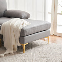 Shinelle Modular Velvet Sectional Sofa with Extra-Wide Chaise – U-Shaped Couch with Memory Foam Cushions & Removable Pillows