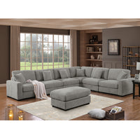 Avery Modern Modular Sectional Sofa Set with Ottoman – L-Shaped Convertible Couch with Solid Wood Legs & Removable Cushions