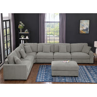 Avery Modern Modular Sectional Sofa Set with Ottoman – L-Shaped Convertible Couch with Solid Wood Legs & Removable Cushions