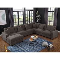 Avery Modern Modular Sectional Sofa Set with Ottoman – L-Shaped Convertible Couch with Solid Wood Legs & Removable Cushions
