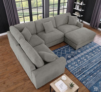 Avery Modular Sectional Sofa Set with Ottoman – Customizable Layout with Deep Foam Seating, Tailored Stitching & Rustic Wood Base