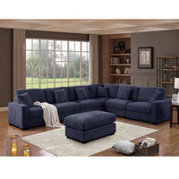 Avery Modern Modular Sectional Sofa Set with Ottoman – L-Shaped Convertible Couch with Solid Wood Legs & Removable Cushions
