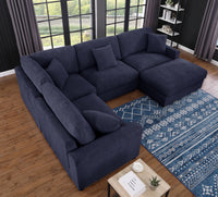 Avery Modular Sectional Sofa Set with Ottoman – Customizable Layout with Deep Foam Seating, Tailored Stitching & Rustic Wood Base