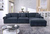 Oliver Modular Sectional Sofa with Nailhead Trim, Reversible Ottoman & Armless Chair – High-Density Foam Cushions & Pocket Spring Support