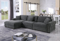 Oliver Modular Sectional Sofa with Nailhead Trim, Reversible Ottoman & Armless Chair – High-Density Foam Cushions & Pocket Spring Support