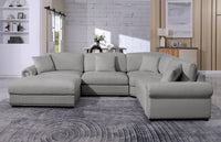 Oliver Modular Fabric Sectional Sofa with Nail head Trim, Reversible Ottoman & Armless Chair & Custom Layout Design