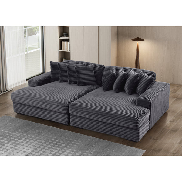 Karen Oversized Modular Sectional Sofa – Corduroy Upholstered Couch with Flexible Configuration & Vintage-Inspired Design
