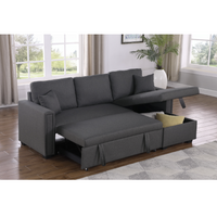 Dishaan Convertible Sectional Sofa Bed with Reversible Storage Chaise – Full-Size Pull-Out Sleeper Couch with High-Density Foam Cushions