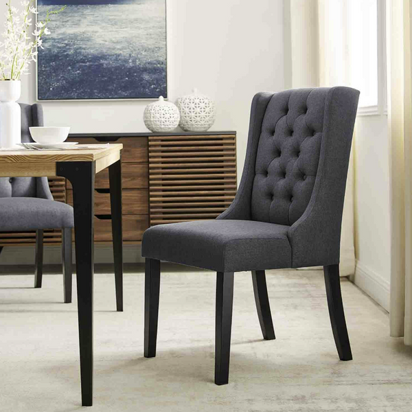 Set of 2 Modern Linen Dining Chairs with Wood Legs & Velvet Cushion – Upholstered, Stain-Resistant, Easy Assembly