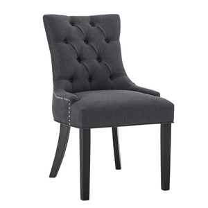 Set of 2 Upholstered Linen Dining Chairs – Padded Seat with Wood Legs for Dining Room, Living Room, or Kitchen