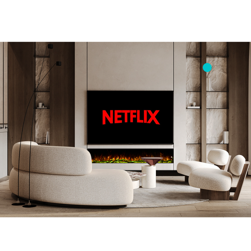 Alexent Smart Electric Fireplace - Wi-Fi Enabled, 60 Flame Colors, 750W1500W Heat Settings