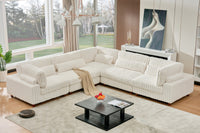 Sally Modern Corduroy Fabric Sectional – Plush Modular Design, Deep Cushions & Easy-Clean Covers
