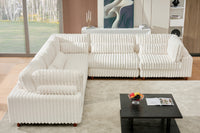 Sally Modern Corduroy Fabric Sectional – Plush Modular Design, Deep Cushions & Easy-Clean Covers